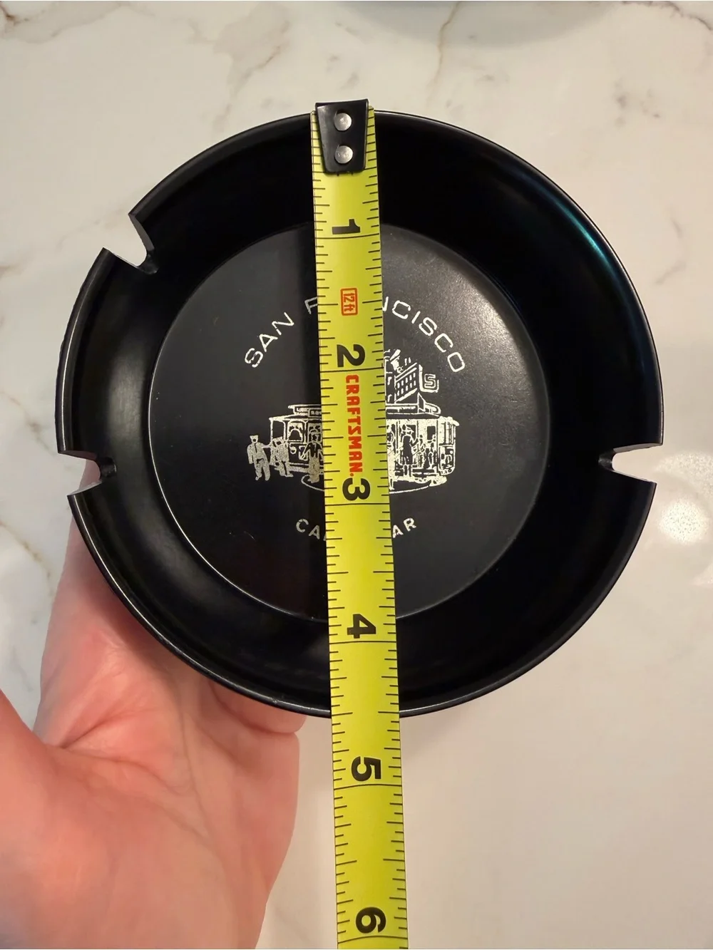 VINTAGE San Francisco Cable Car Black Ashtray
